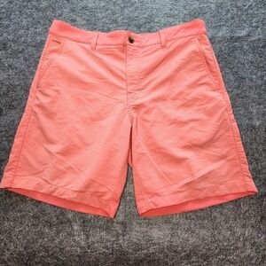 Mens Turtleson Performance Pink Nylon Stretch Chino Golf Shorts‎ 34 8" Inseam